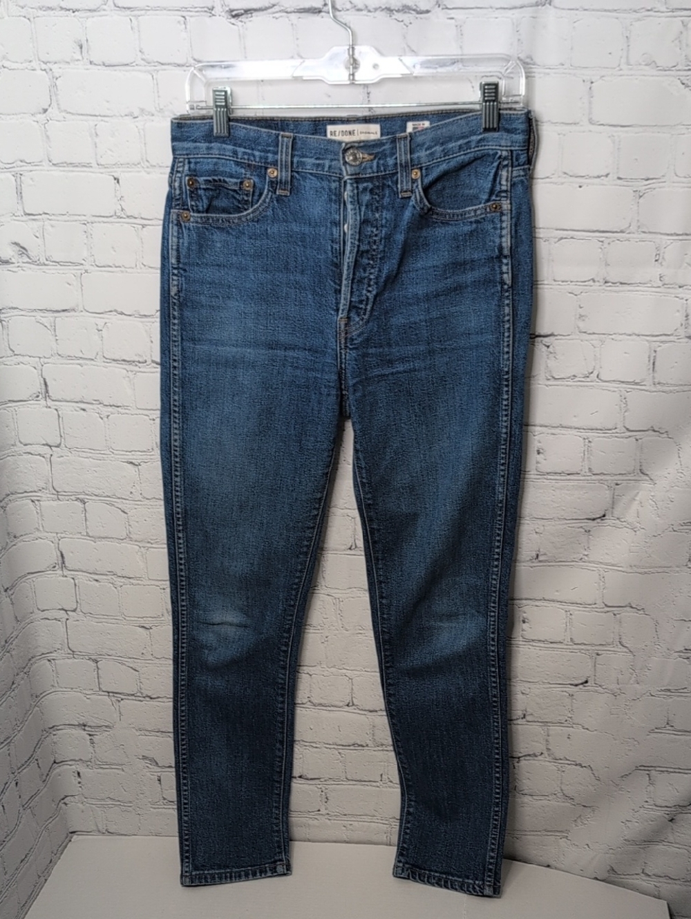 Levis Re/Done Double Needle Crop Skinny Slim Leg Jeans